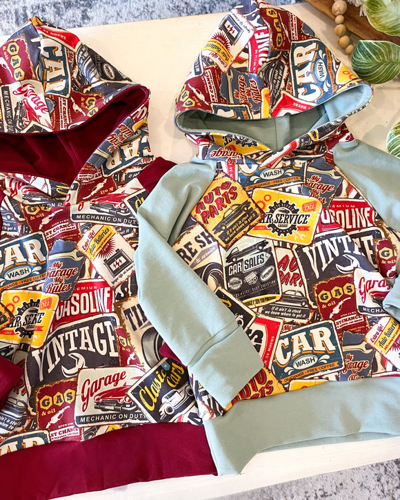 Vintage Car Signs Grow With Me Hoodie