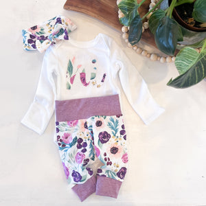 Purple Blooms Newborn Set