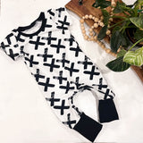 Monochrome Zipper Grow Romper