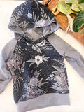 Greyscale Floral Grow With Me Hoodie