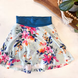 Blue Floral Grow With Me Skort