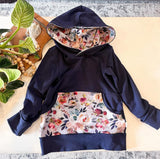 Boho Floral Pocket Grow With Me Hoodie