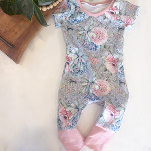 Succulent + Blooms Zipper Grow Romper